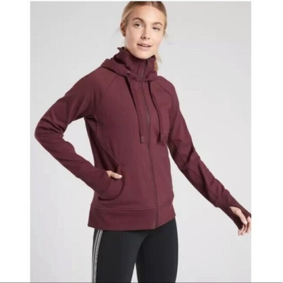 Athleta Triumph Hoodie Full Zip Sweater Women Size Small - Picture 1 of 15
